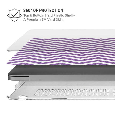 Purple Chevron MacBook Pro 14in (2021-24) Case plus Skin